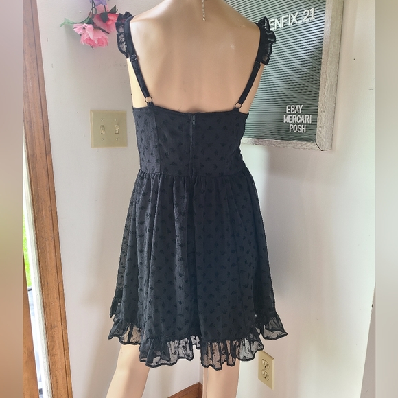 Y2K Royal Bones By Tripp Flocked Skull Mini Dress Size Sm ☠️ - Picture 6 of 11